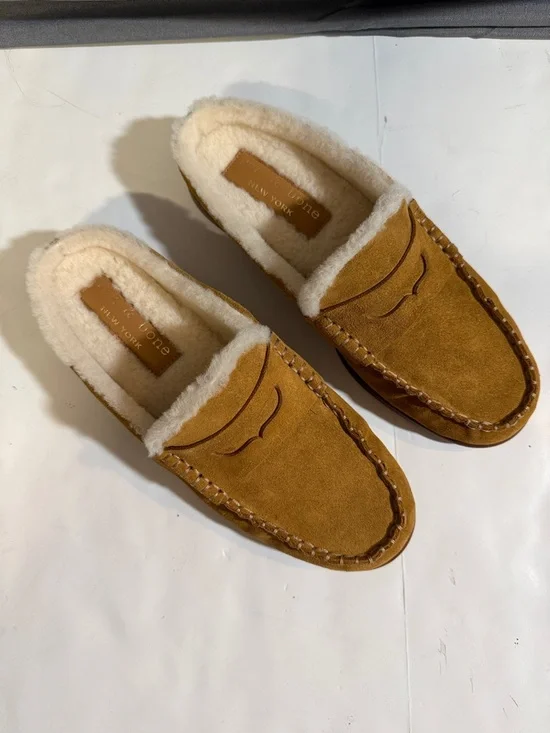 Rag & Bone Shearling Lined Carter Mules Suede Loafers size 39 / 9 US - Picture 7 of 16